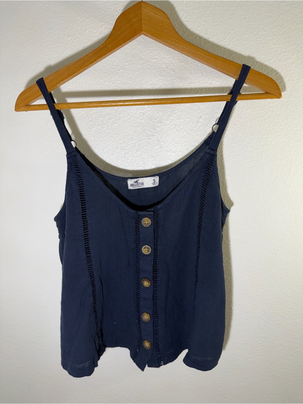 Hollister Navy Button-Front Cami Top
